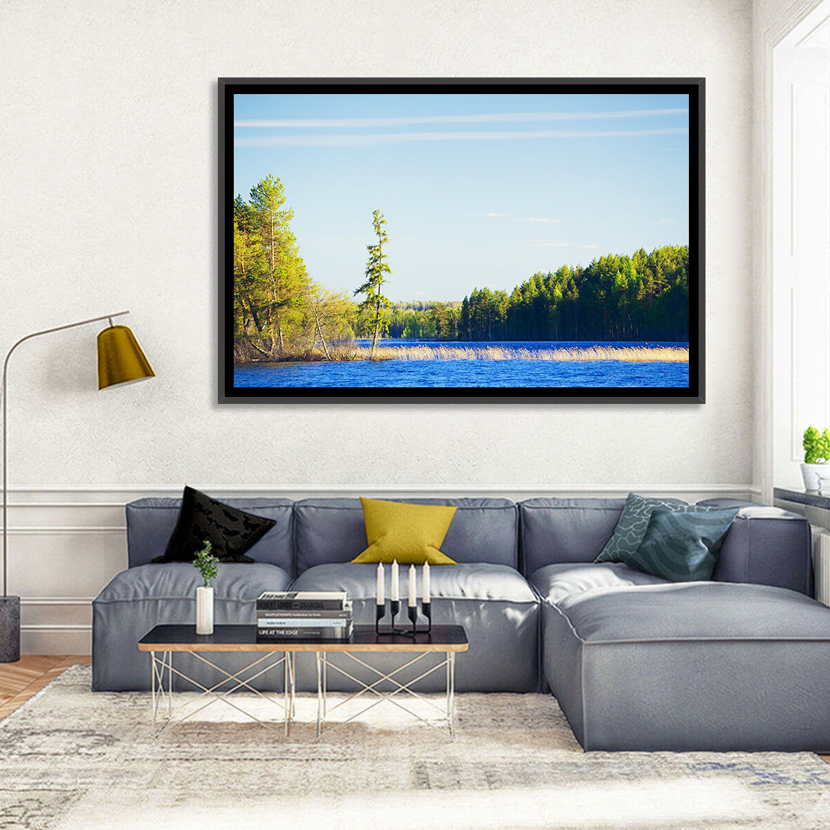 Summer Forest Lake Shoreline Wall Art