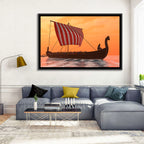 Viking Longship at Dusk Wall Art