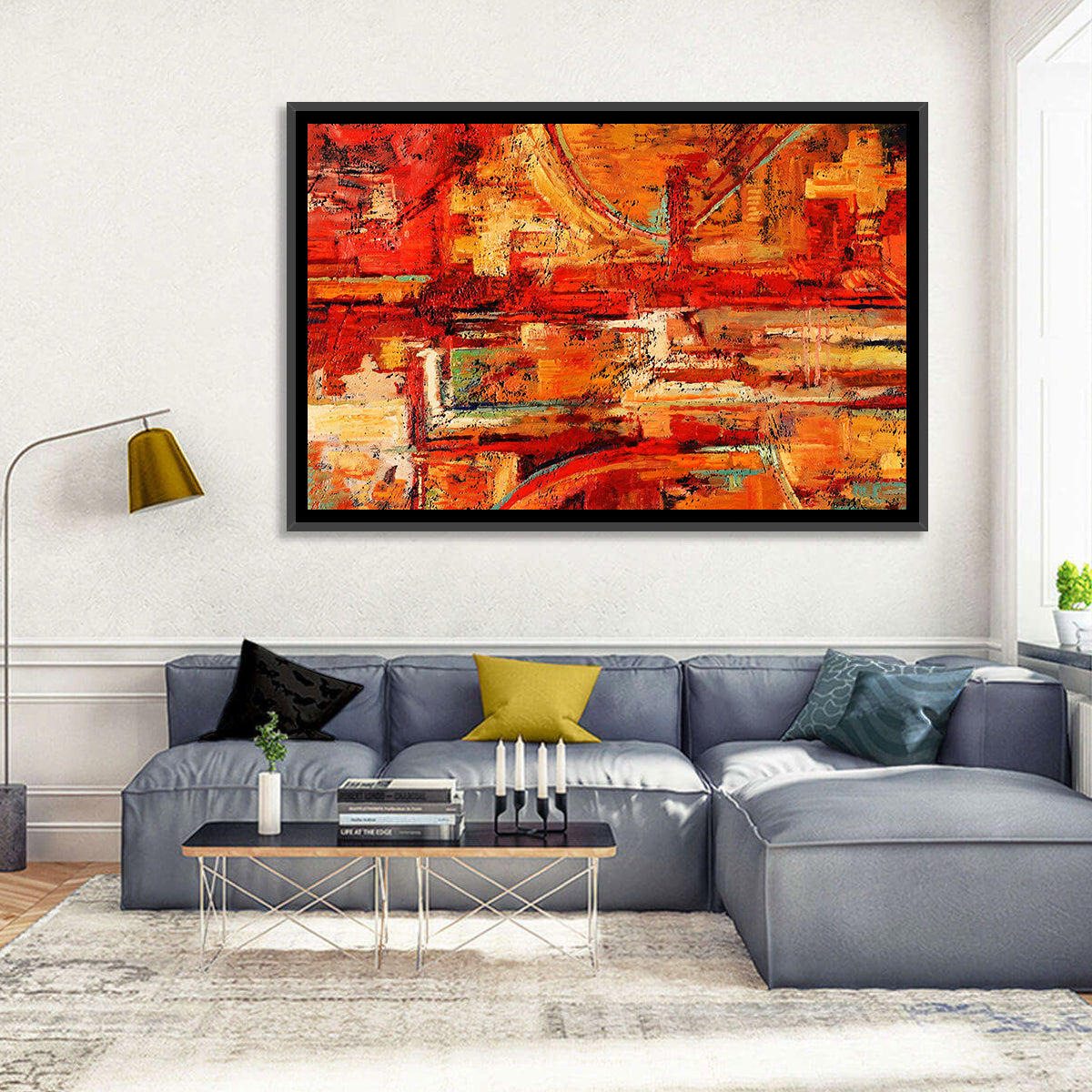 Vibrant Impasto Color Blocks Wall Art