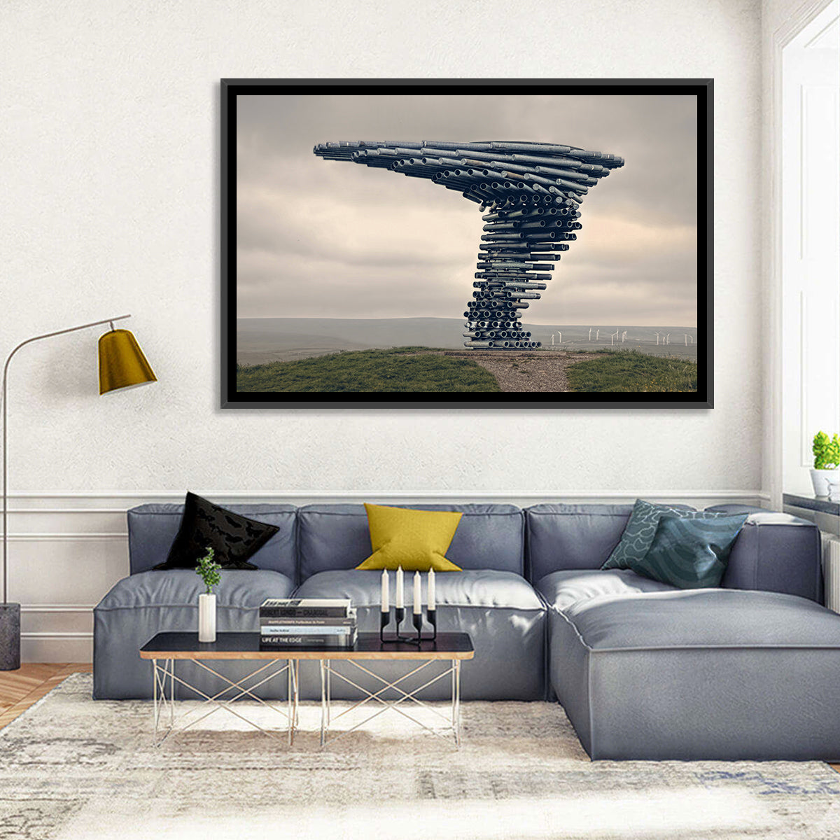 Singing Ringing Tree on Grassy Hill Wall Art in a room, landscape