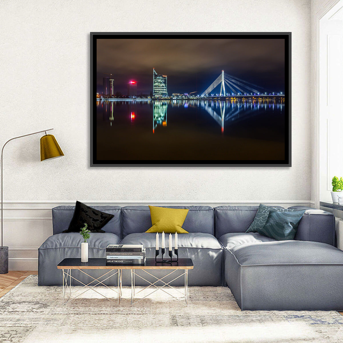 Vanšu Bridge Night Skyline Wall Art