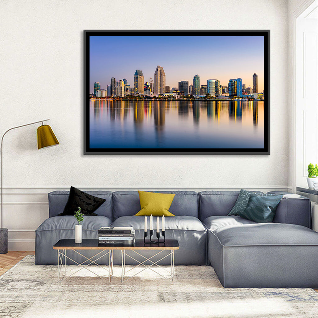 San Diego Skyline at Golden Dusk Wall Art
