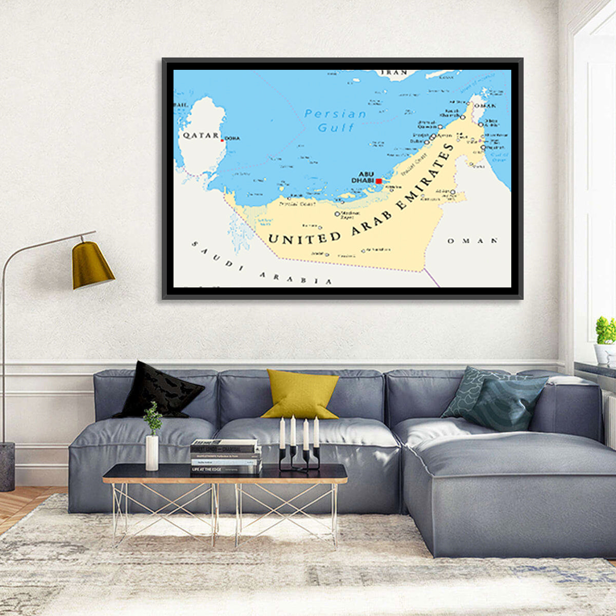 UAE Political Map Wall Art