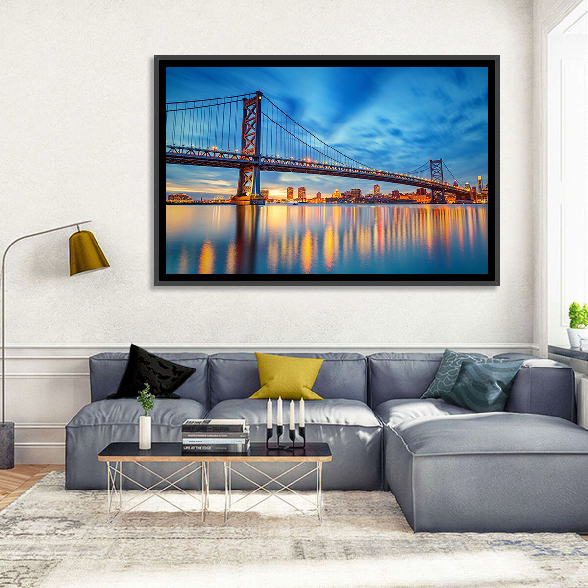 Benjamin Franklin Bridge Twilight Wall Art