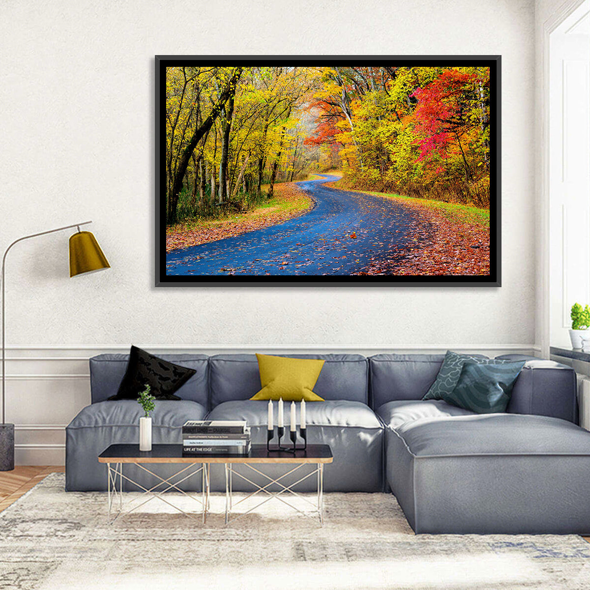 Wet Autumn Road Wall Art