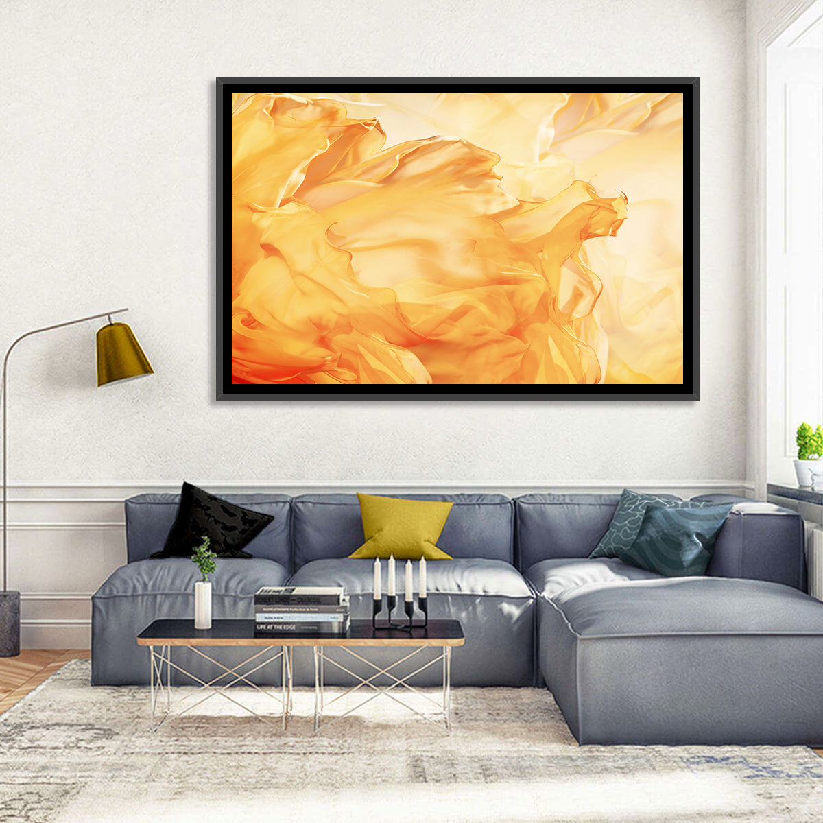 Golden Waving Cloth Abstract Wall Art