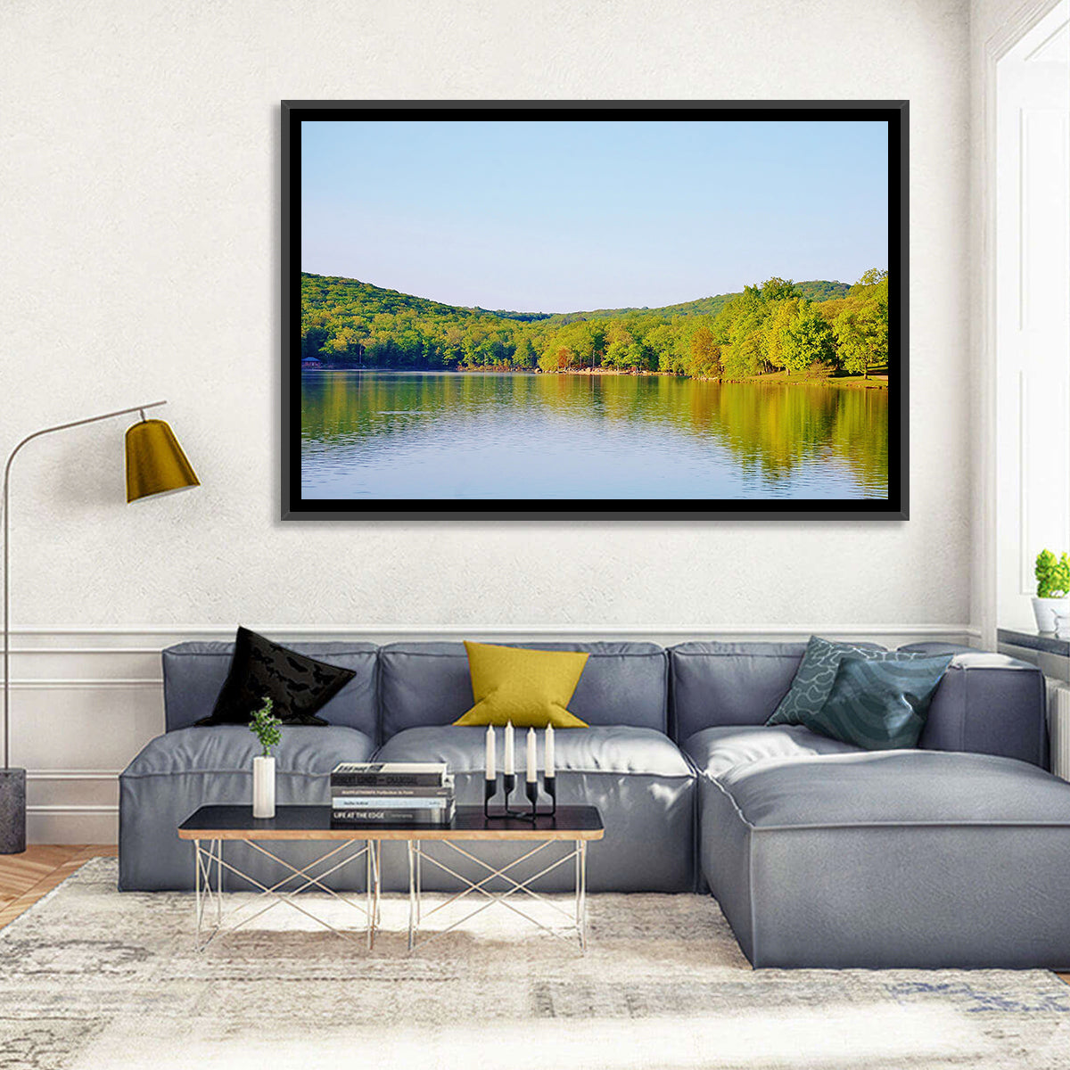 Sebago Lake Wall Art in a room, landscape
