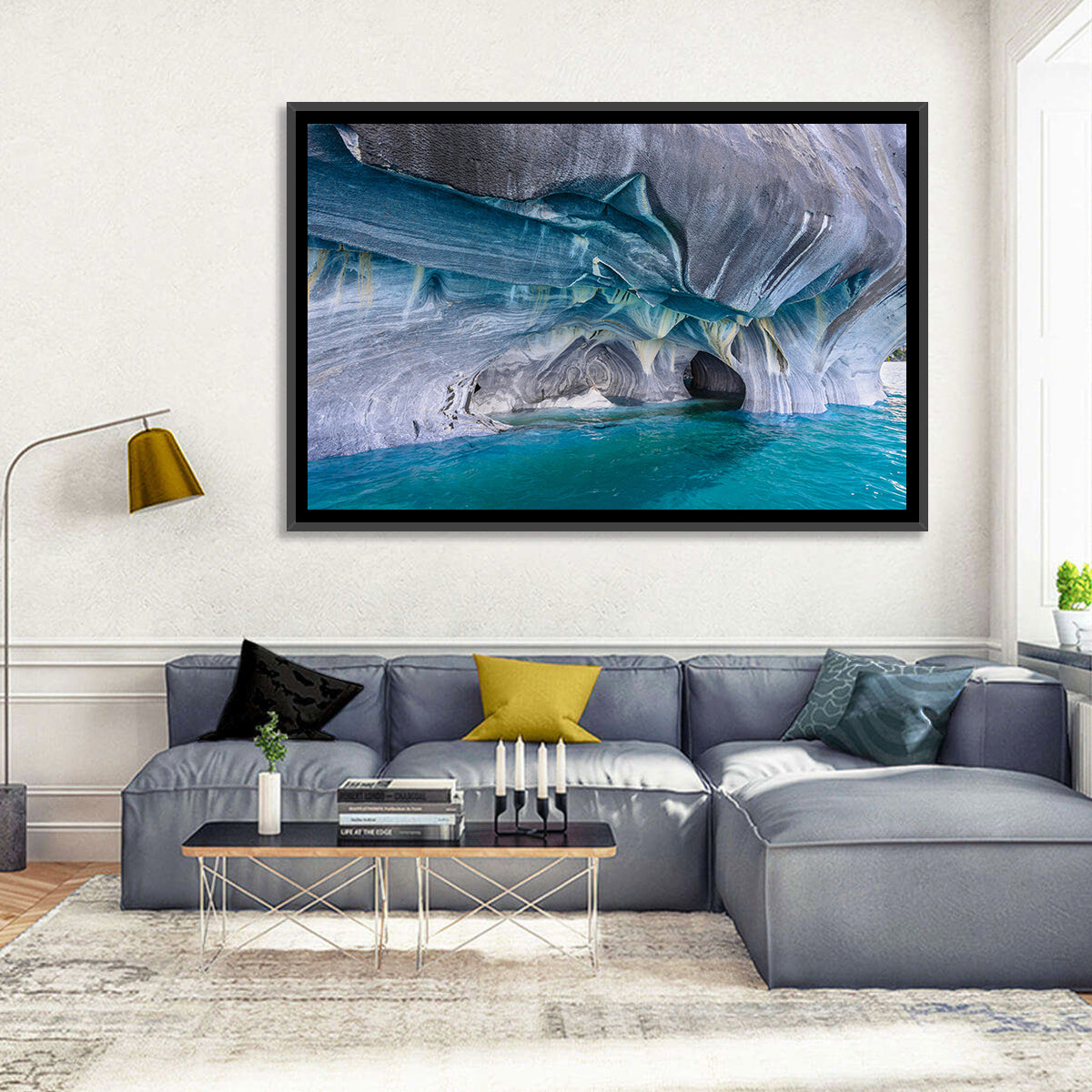 General Carrera Marble Caves Wall Art in a room, landscape