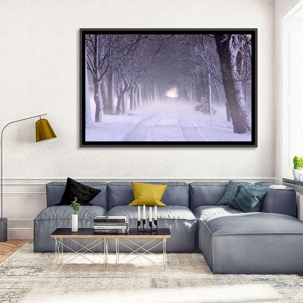 Kuressaare Park Snowy Path Wall Art in a room, landscape
