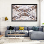 Waving Stone with Line Flowers Wall Art