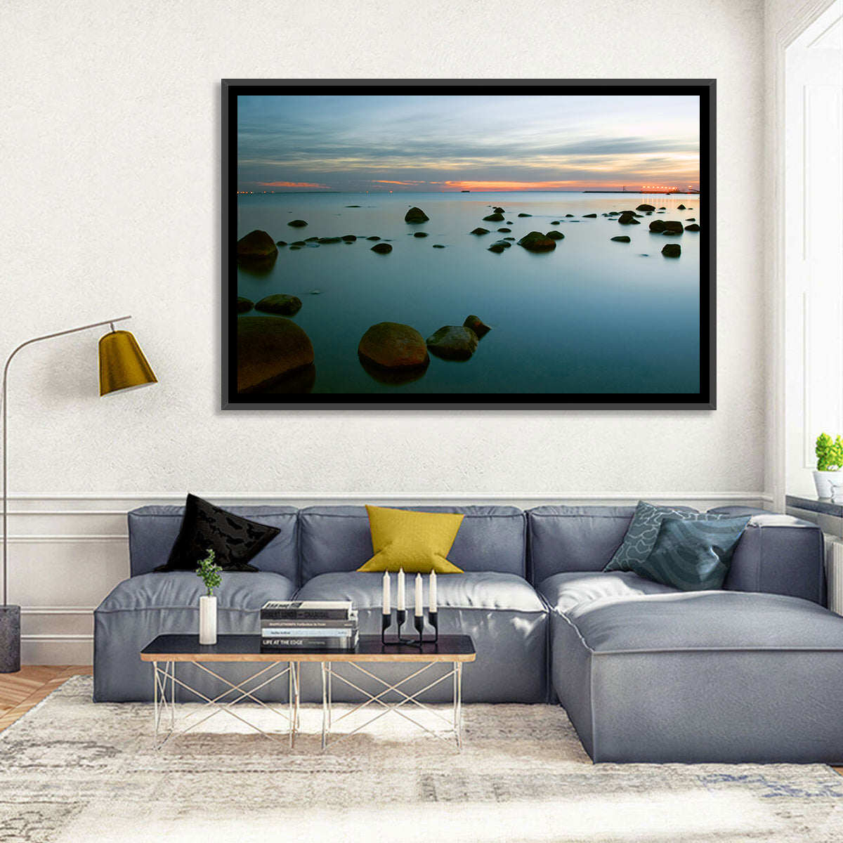 Baltic Sea at Twilight Wall Art in a room, landscape