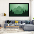 Geometric Mountain Sunset Illustration Wall Art