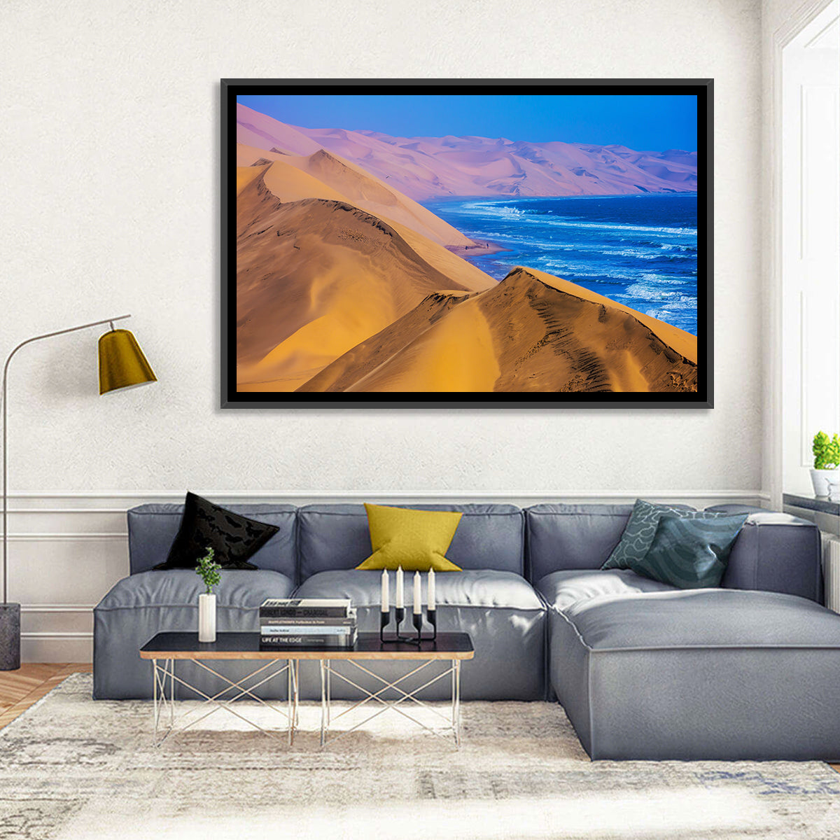 Sandwich Harbour Dunes Meet the Atlantic Wall Art in a room, landscape