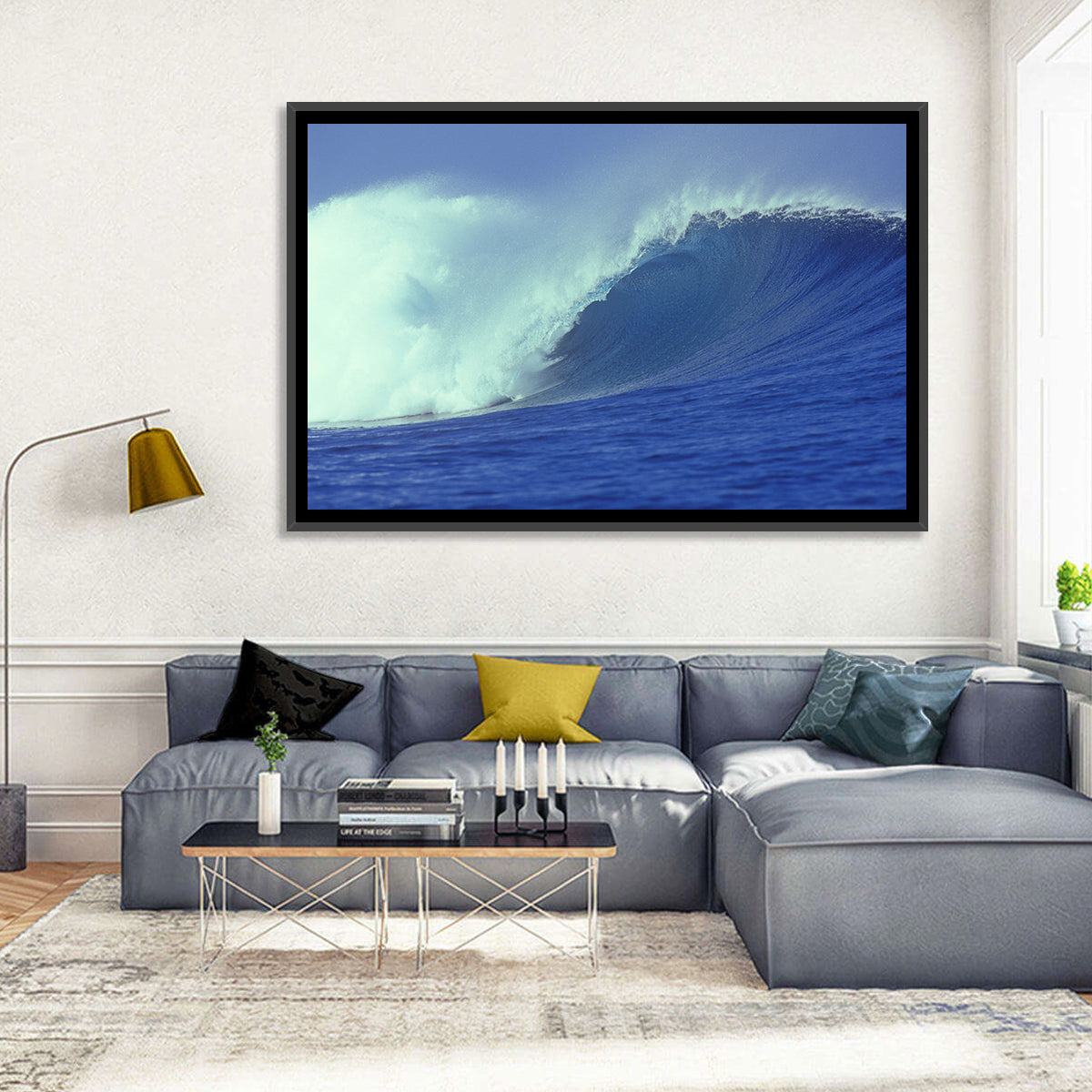 Deep Blue Barrel Wave Wall Art