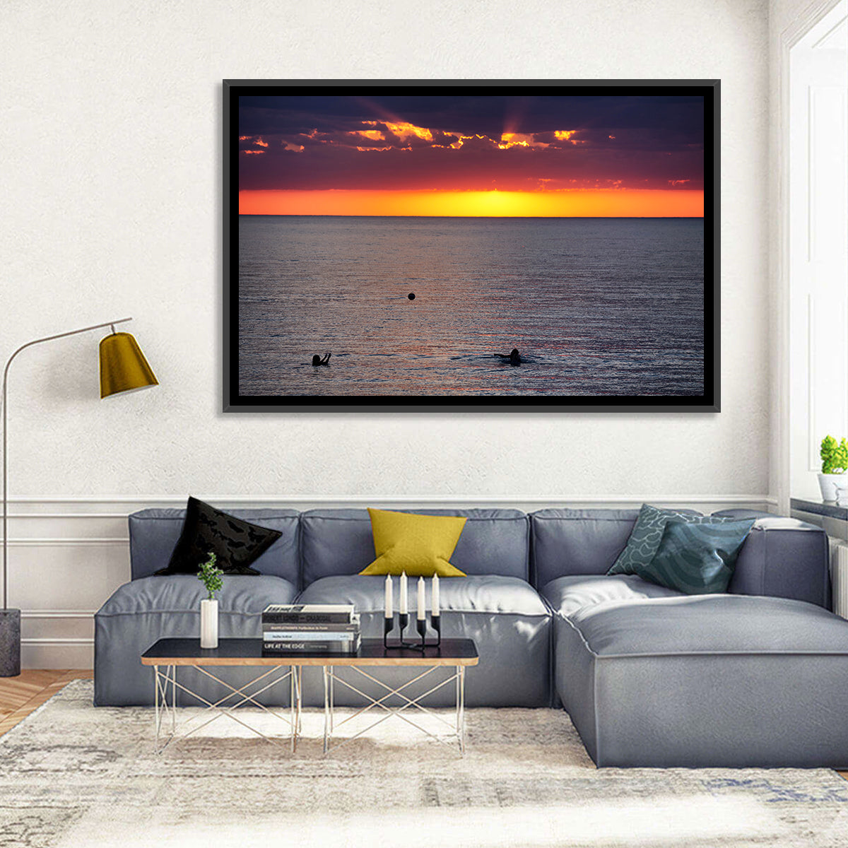 Balkhash Sunset Silhouettes Wall Art
