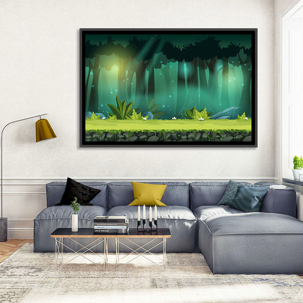 Enchanted Digital Forest Landscape Wall Art