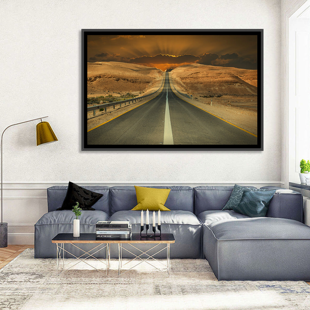 Negev Road at Sunset Wall Art