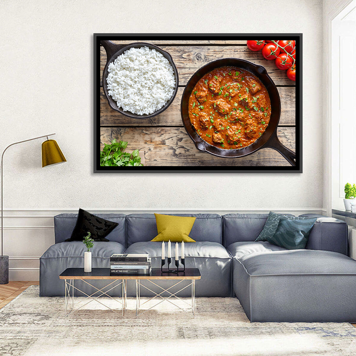 Rustic Beef Curry Wall Art in a room, landscape