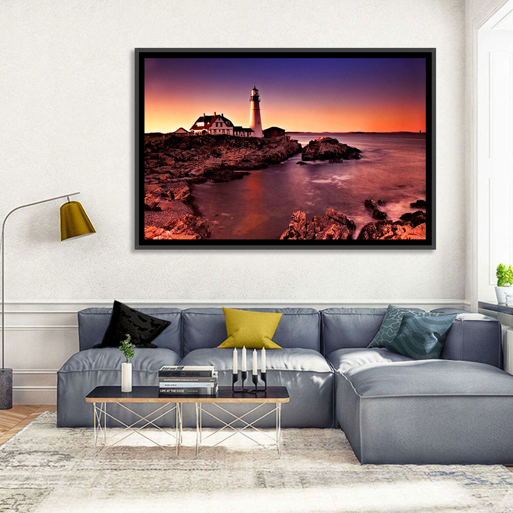 Portland Head Light at Dusk Wall Art