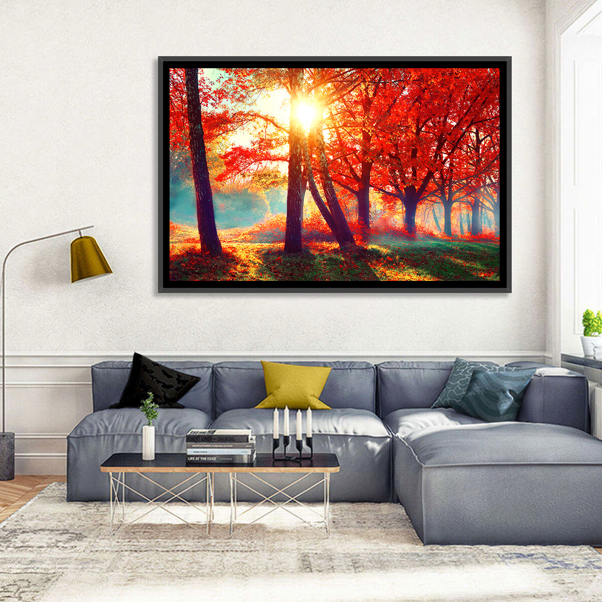 Autumn Park Sunrise Wall Art