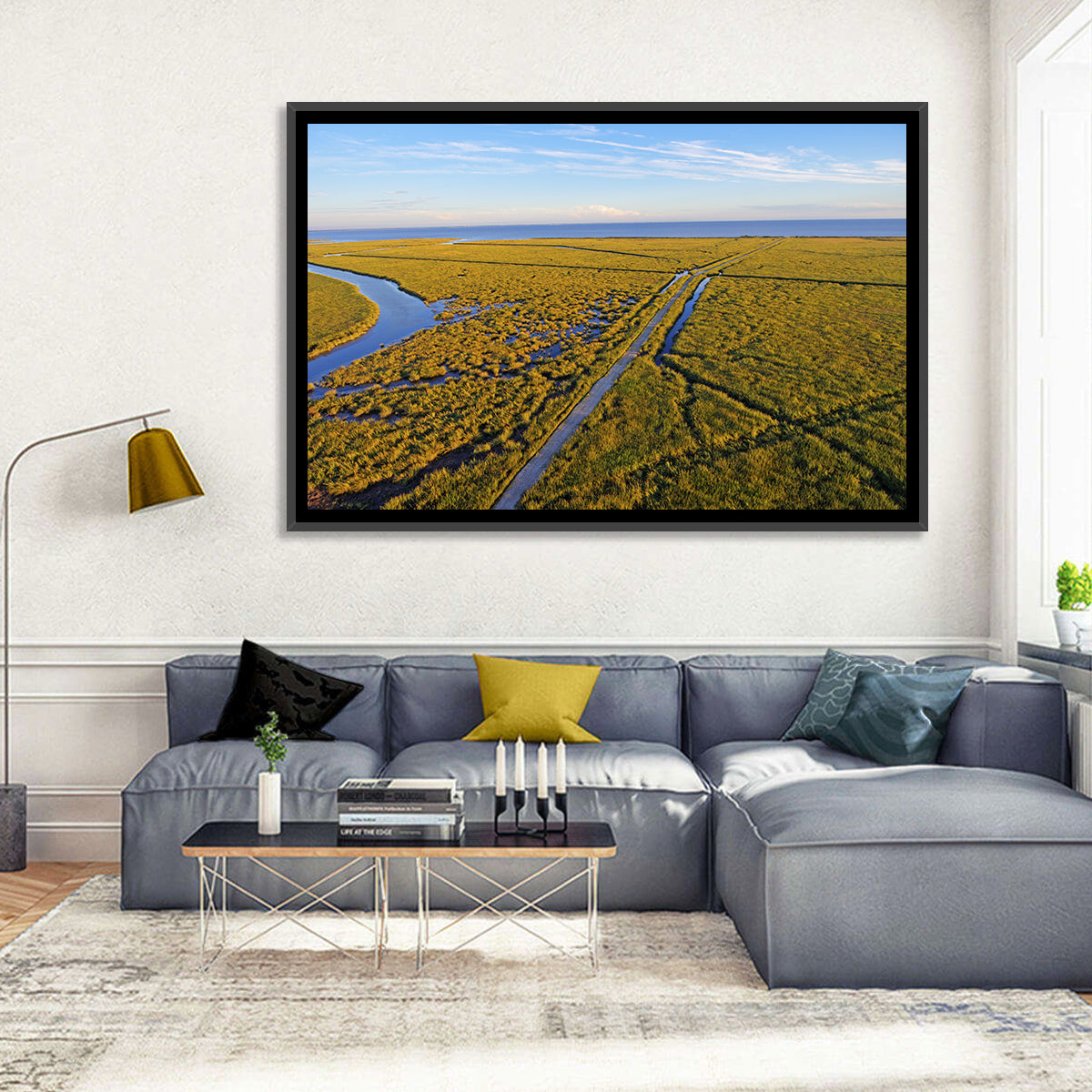 Delaware Bay Marshland Aerial Wall Art