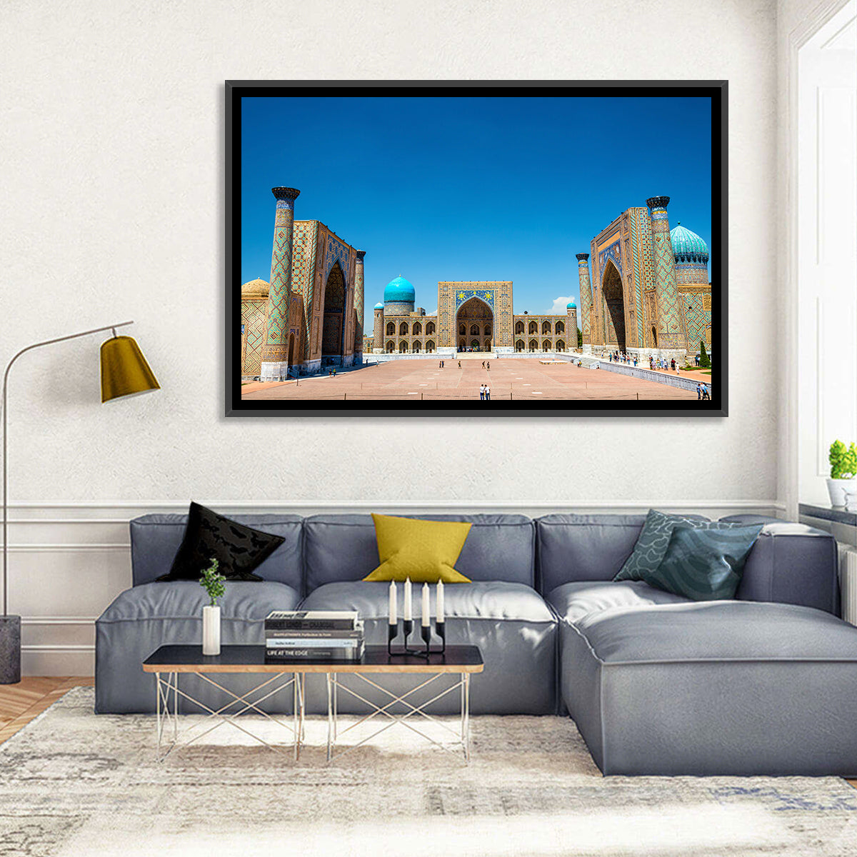 Registan Square, Samarkand Wall Art in a room, landscape