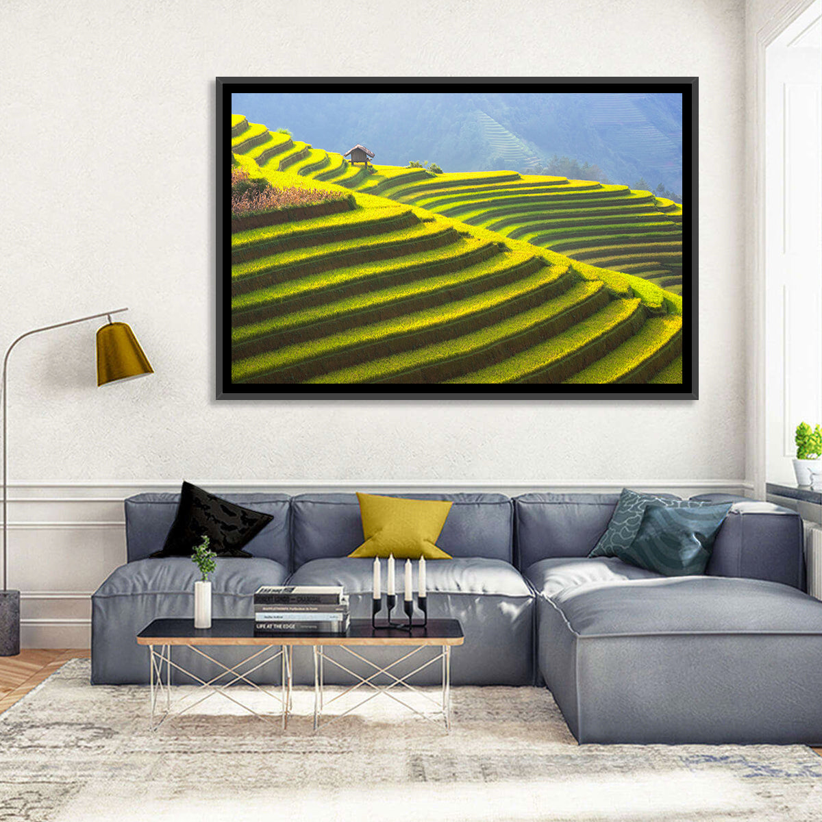 Mu Cang Chai Rice Terraces Wall Art in a room, landscape