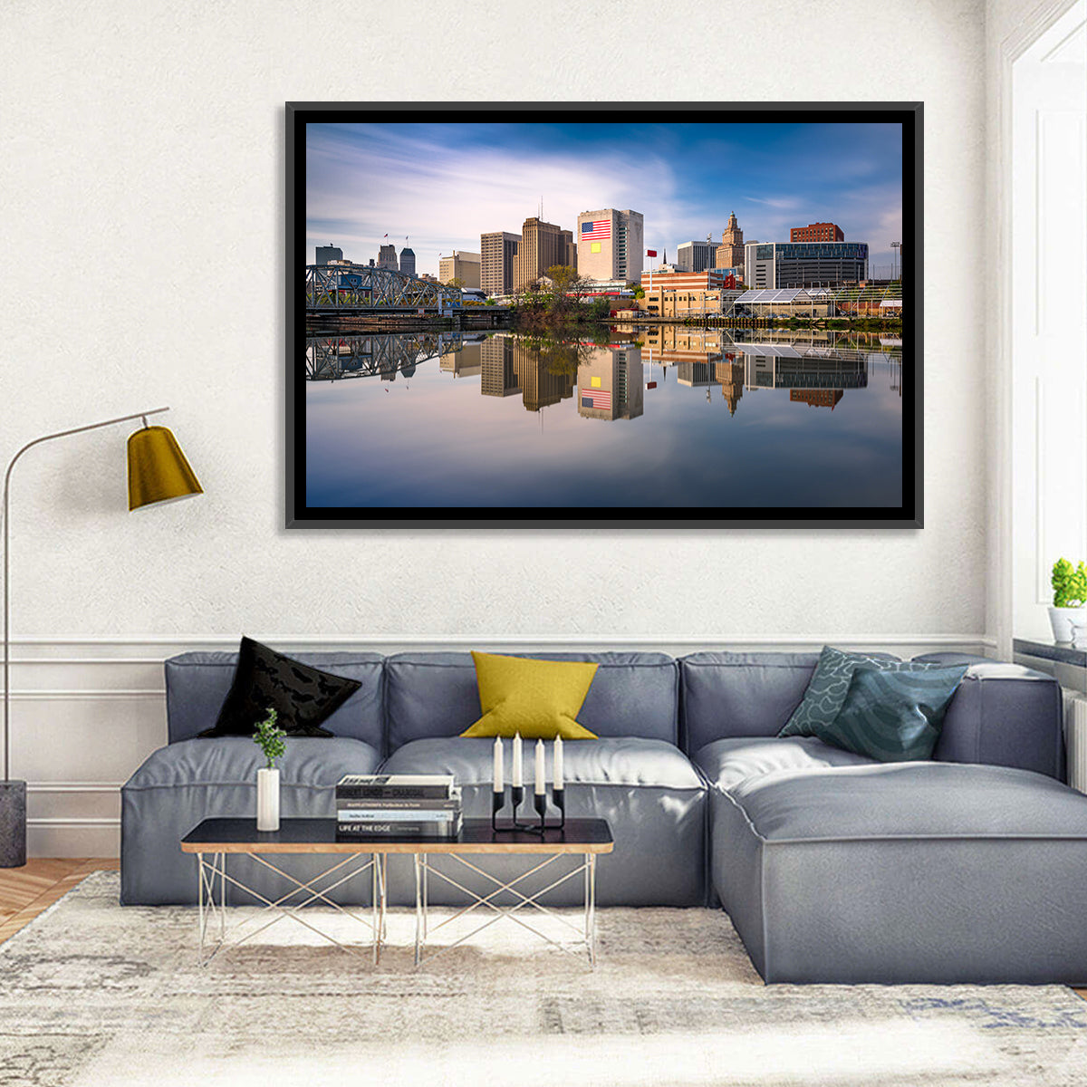 Newark Skyline Reflection Wall Art