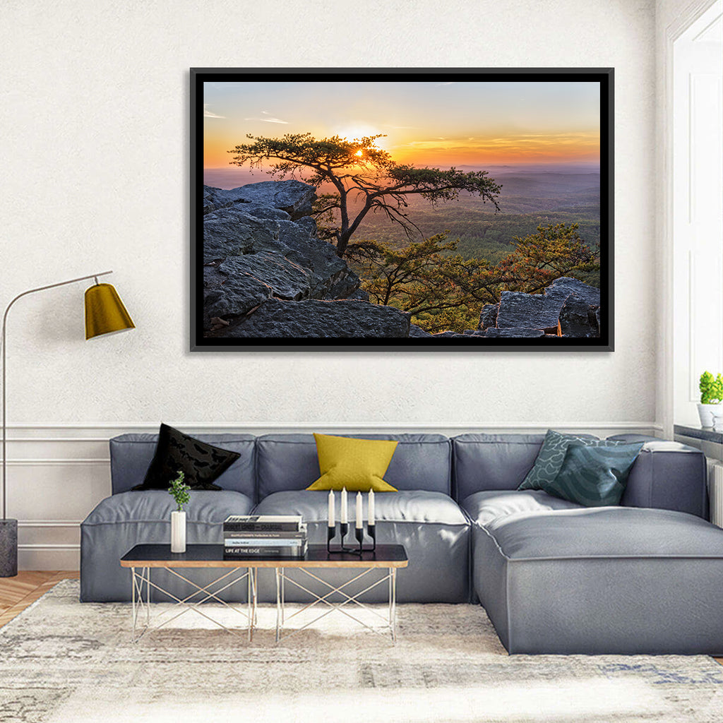 Cheaha State Park Sunset Over Pulpit Rock Wall Art