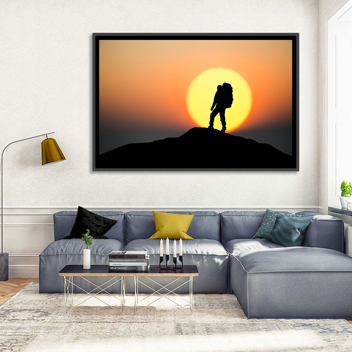 Summit Silhouette Wall Art in a room, landscape