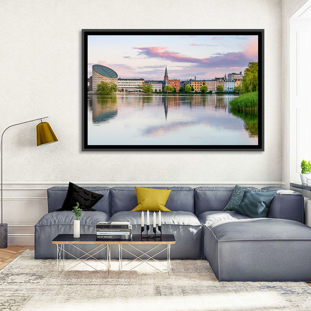Copenhagen Lake at Sunset Wall Art