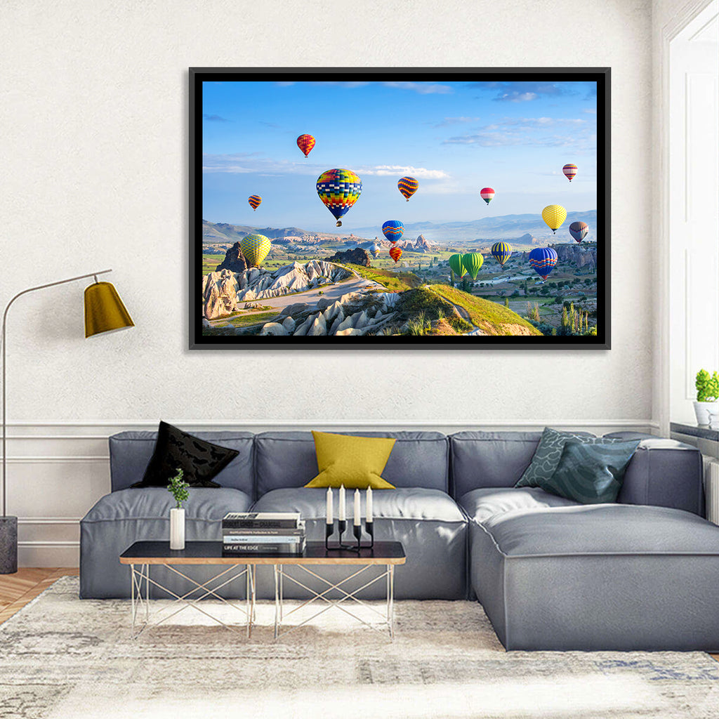 Cappadocia Hot Air Balloons Over Rock Valleys Wall Art