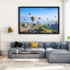 Cappadocia Hot Air Balloons Over Rock Valleys Wall Art