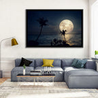 Supermoon Over Tropical Beach Wall Art