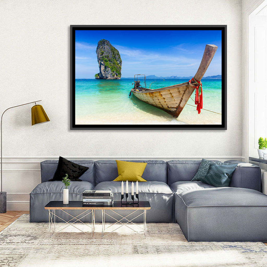 Krabi Longtail Boat Seascape Wall Art