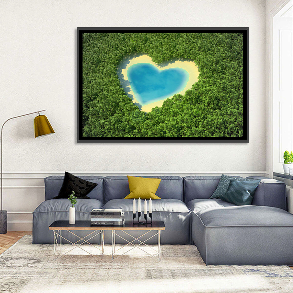 Heart-shaped Pond Aerial View Wall Art