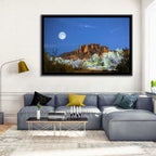 Moonlit Superstition Mountains Arizona Wall Art