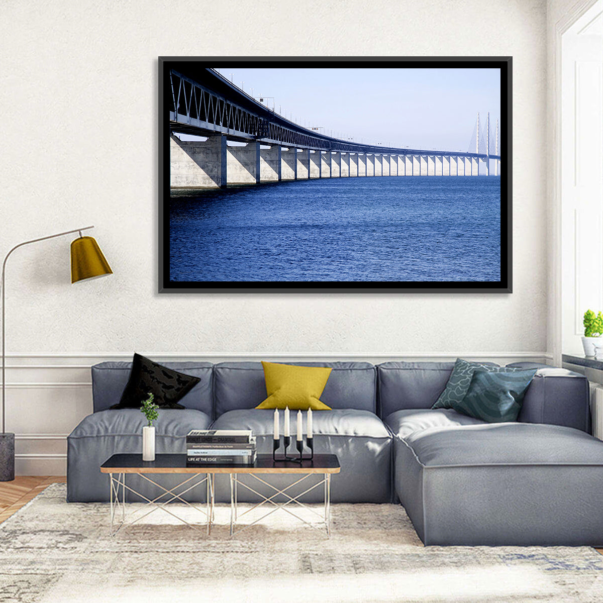 Oresund Bridge Perspective Wall Art in a room, landscape