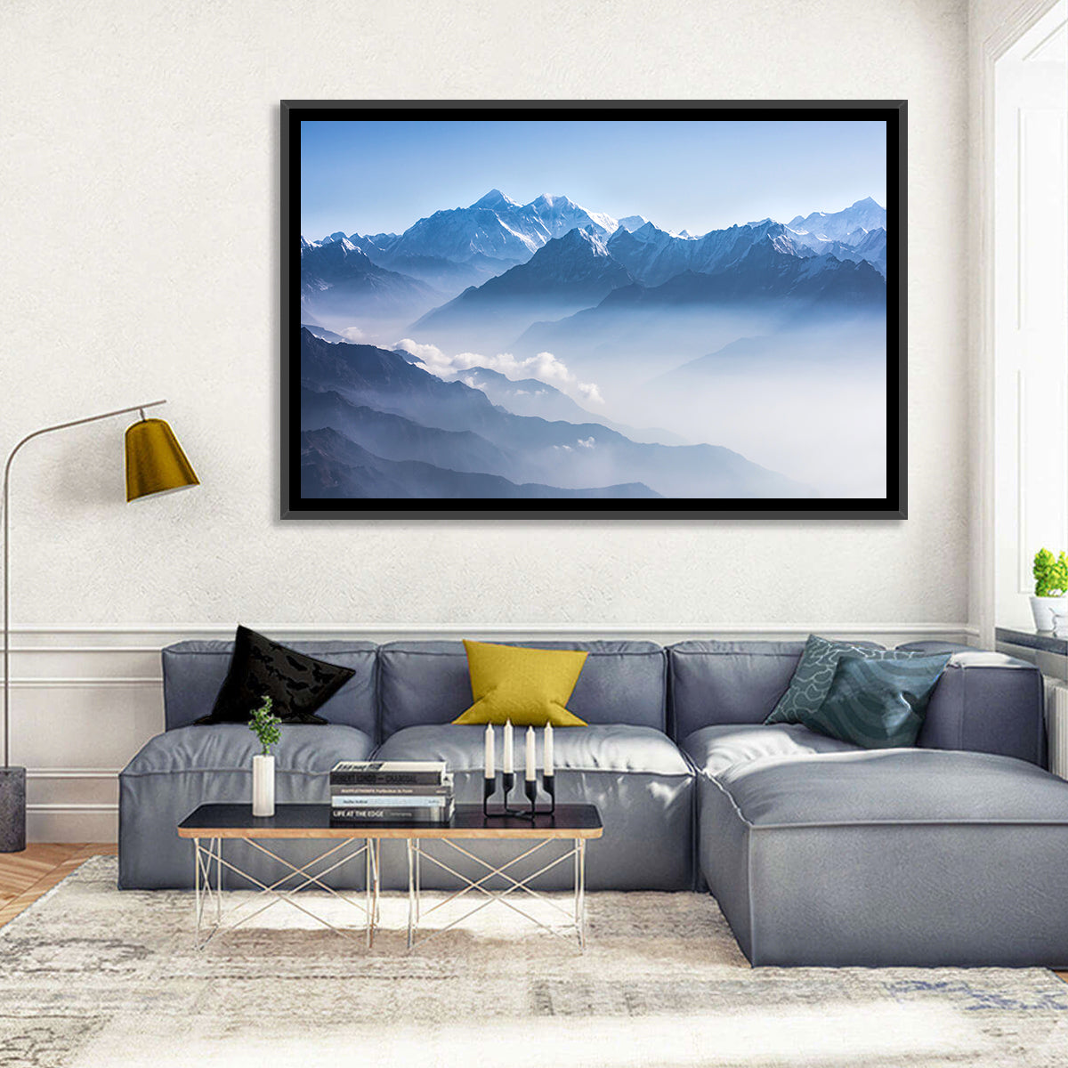 Mount Everest Wall Art in a room, landscape