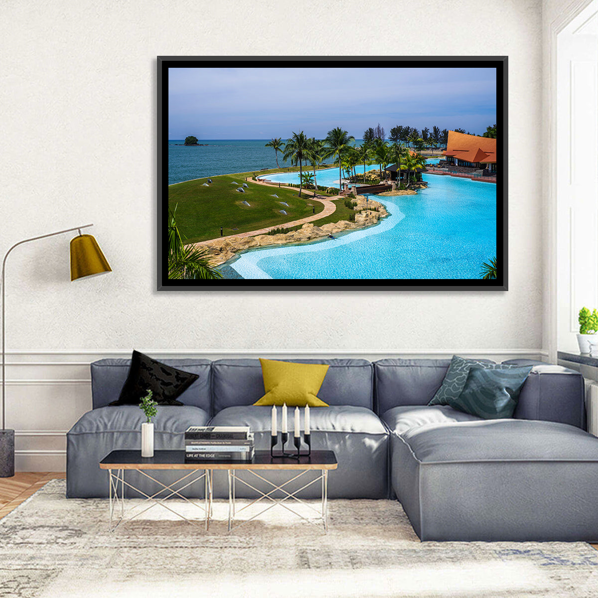 Tiered Resort Pool Horizon Wall Art