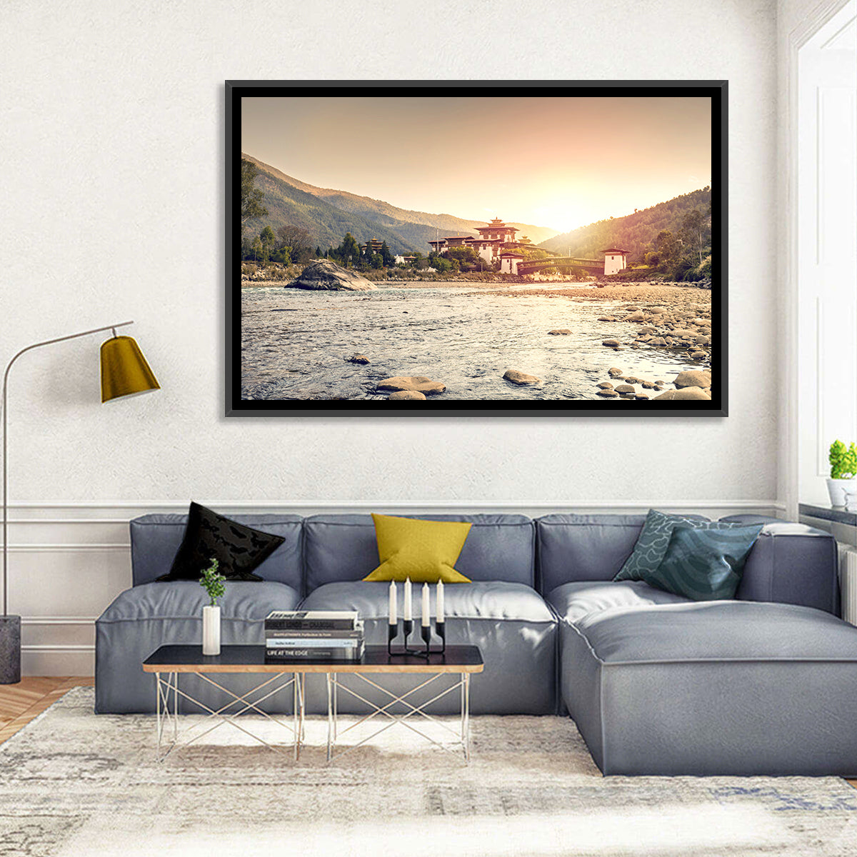 Punakha Dzong at Golden Hour Wall Art
