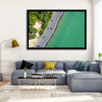Auckland Coastal Highway Aerial View Wall Art
