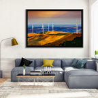 Golden Hour Wind Turbines Wall Art