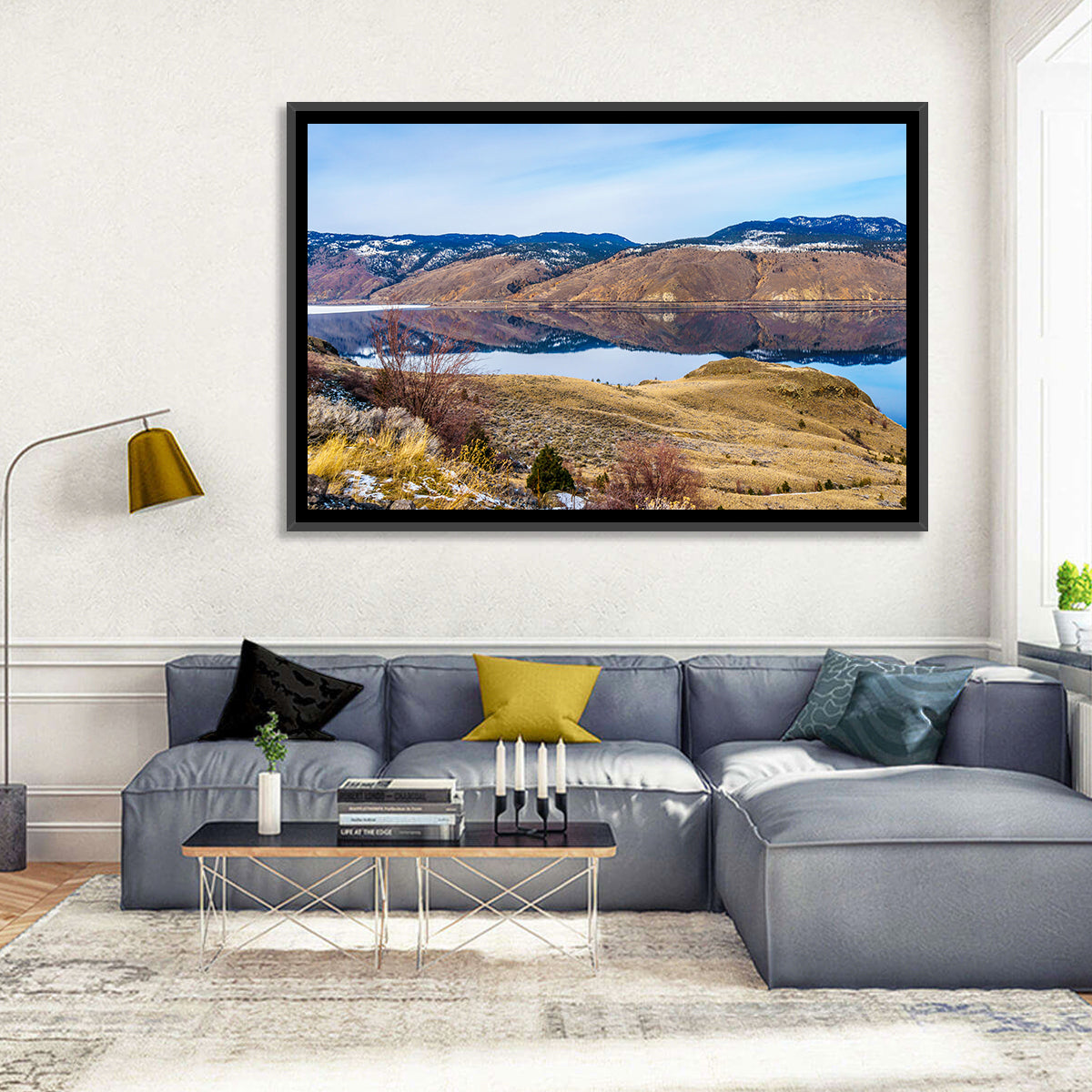 Kamloops Lake Mountain Reflection Wall Art