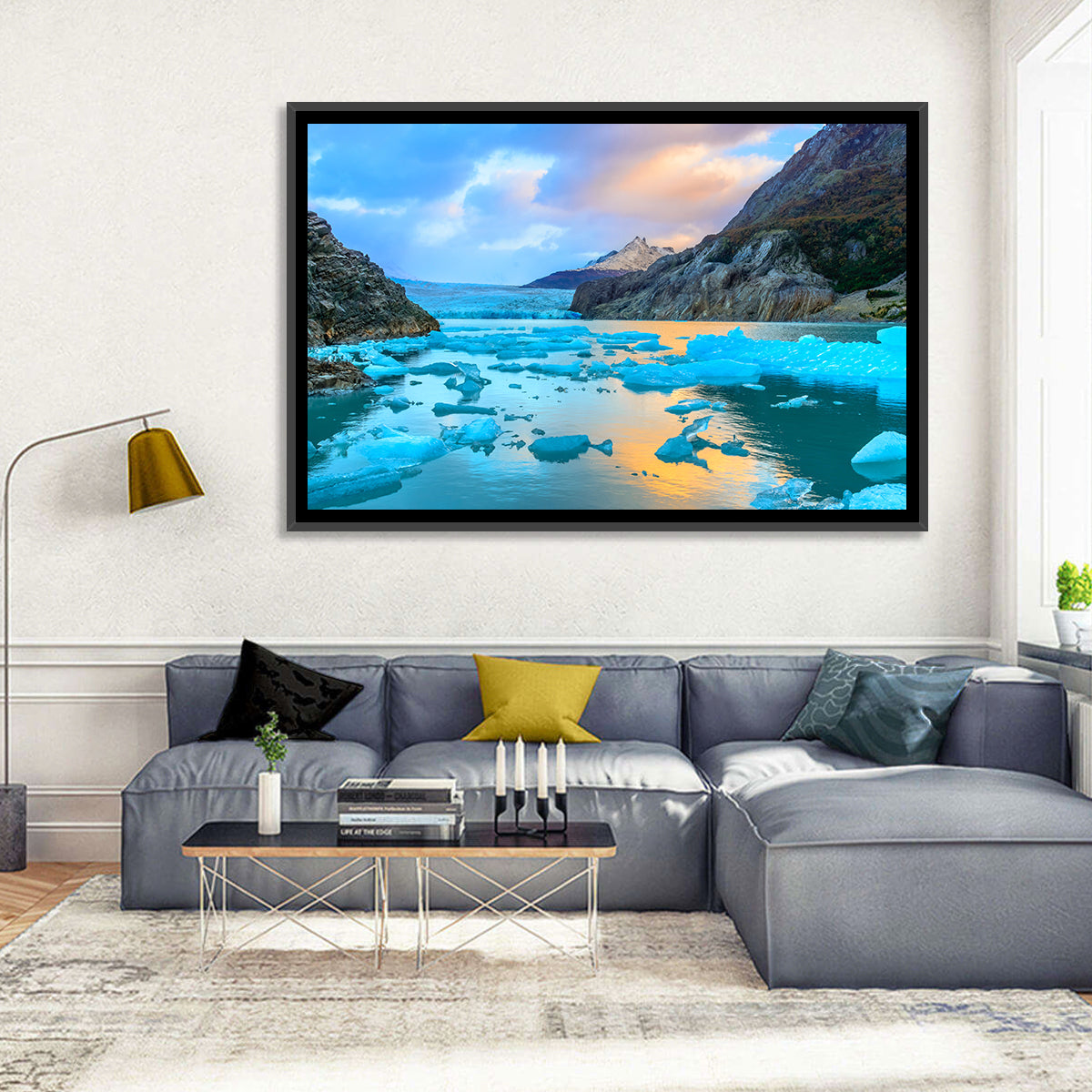 Grey Glacier at Sunset Wall Art