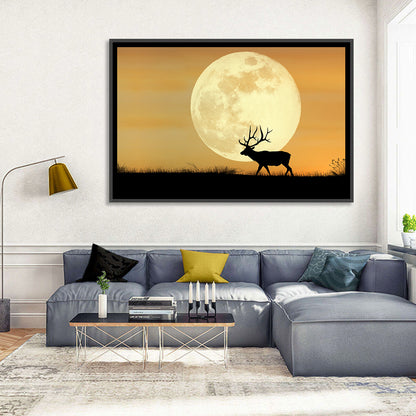 Bull Elk & Supermoon Wall Art