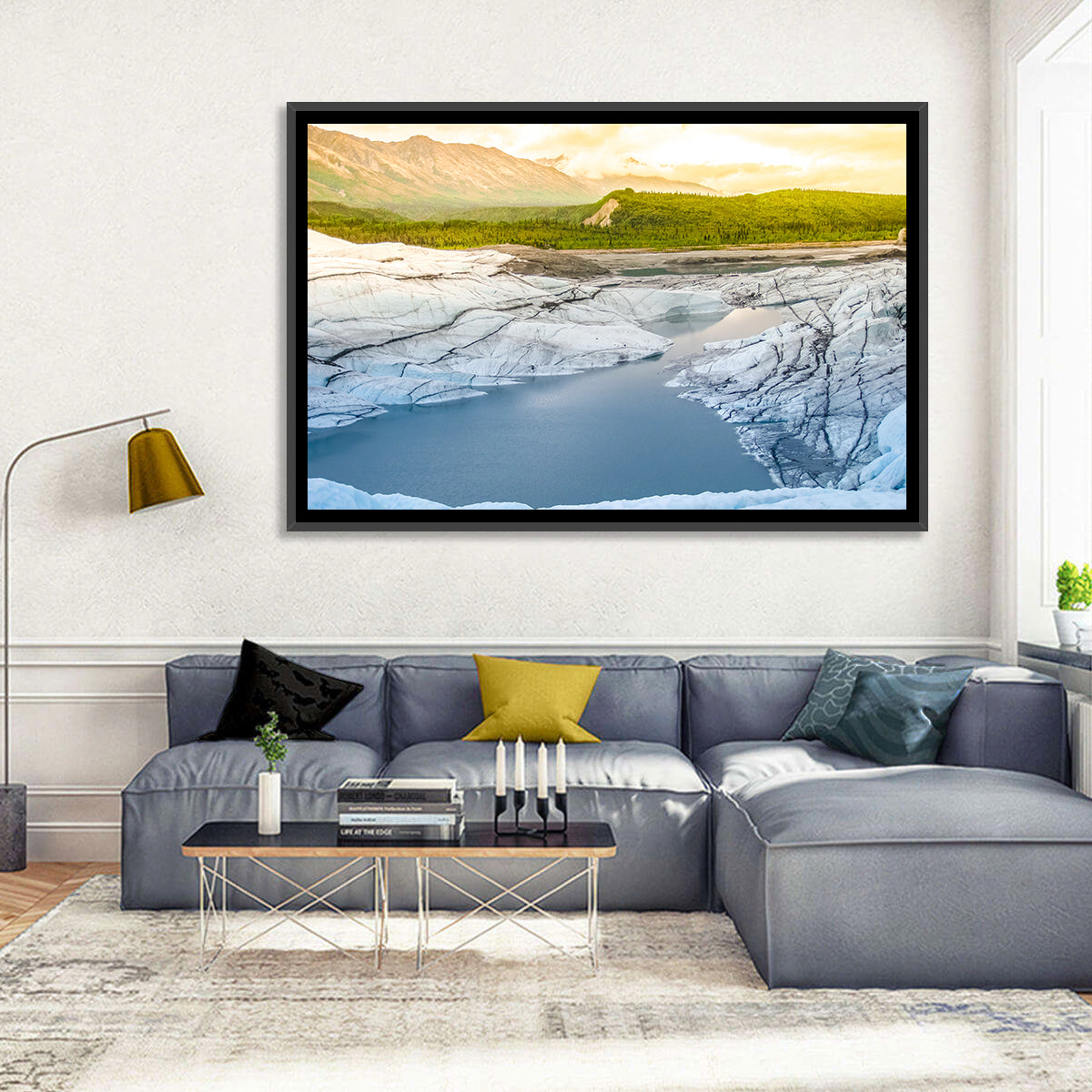 Matanuska Glacier at Sunset Wall Art in a room, landscape