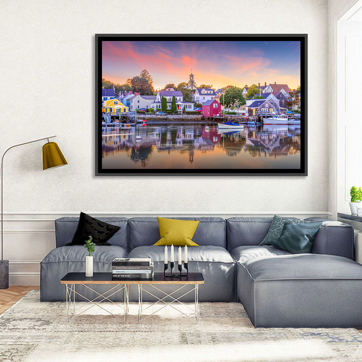 Rockport Harbor Motif Number 1 Wall Art in a room, landscape