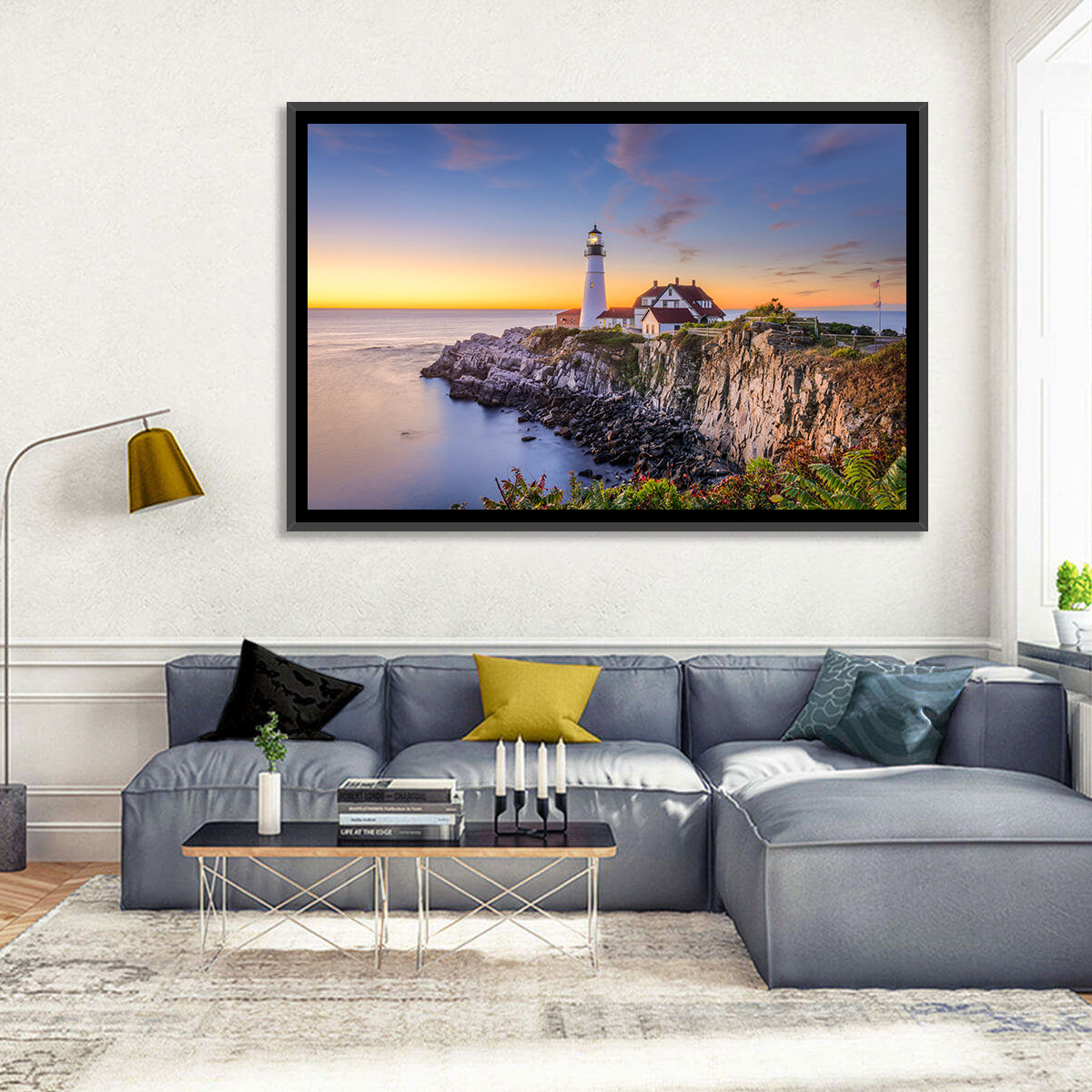 Portland Head Light at Dusk Wall Art