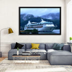 Misty Docked Cruise Ship Wall Art